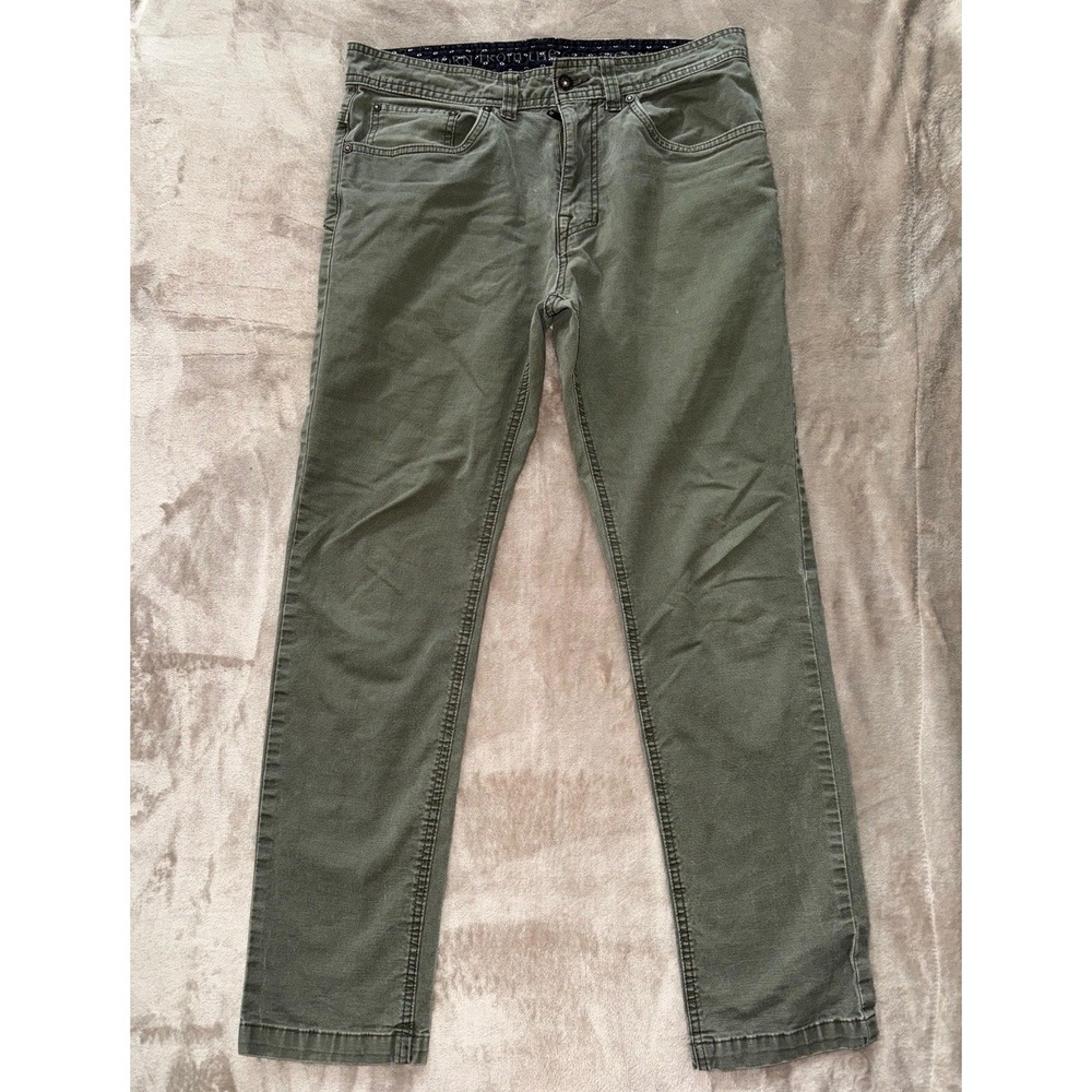 PrAna Men's Born From The Experience Slim Fit Straight‎ Jeans Green Size 32